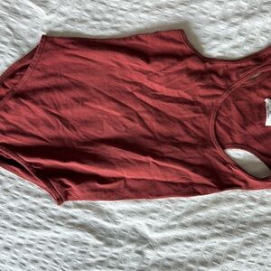 Rust Red Sleeveless Bodysuit